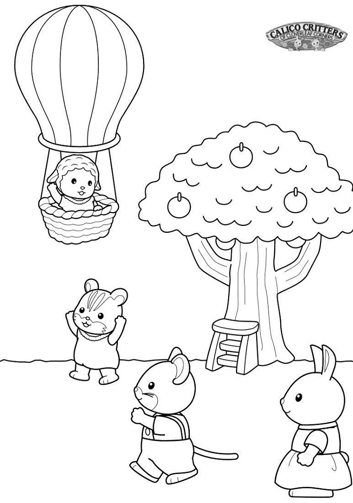 Carlico Critters Sylvanian Familys Apple Tree Coloring Page Free Printable Coloring Pages For Kids