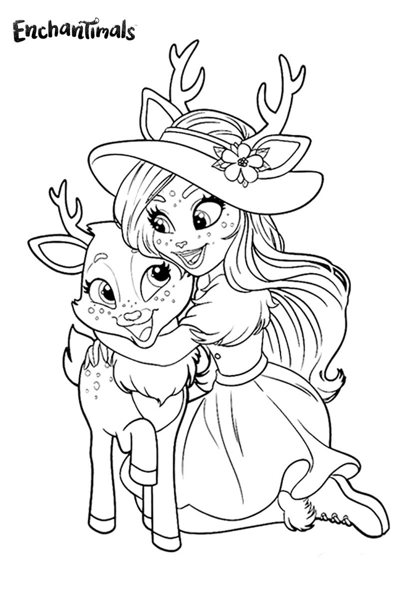 danessa deer hugs sprint coloring page free printable coloring pages for kids