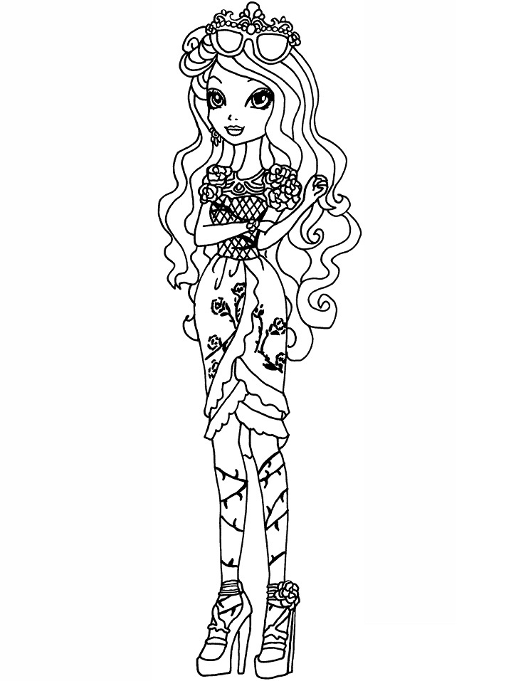 ever after high briar coloring page  free printable