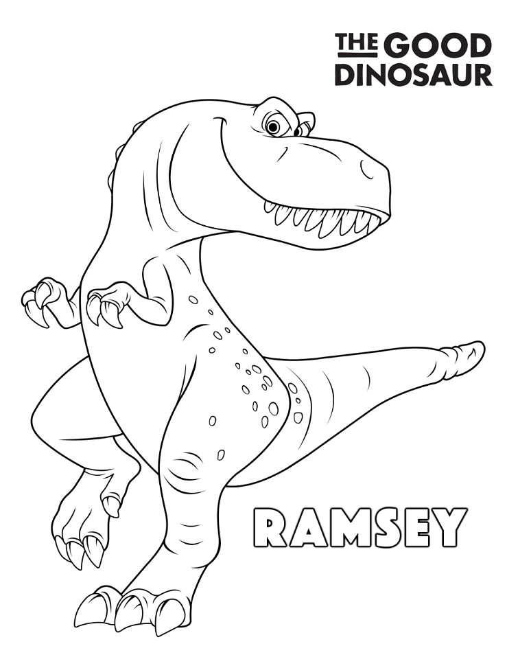 Ramsey From The Good Dinosaur Coloring Page Free Printable Coloring Pages For Kids