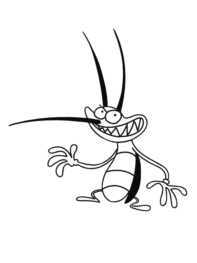 Funny Oggy and the Cockroaches Coloring Page - Free Printable Coloring