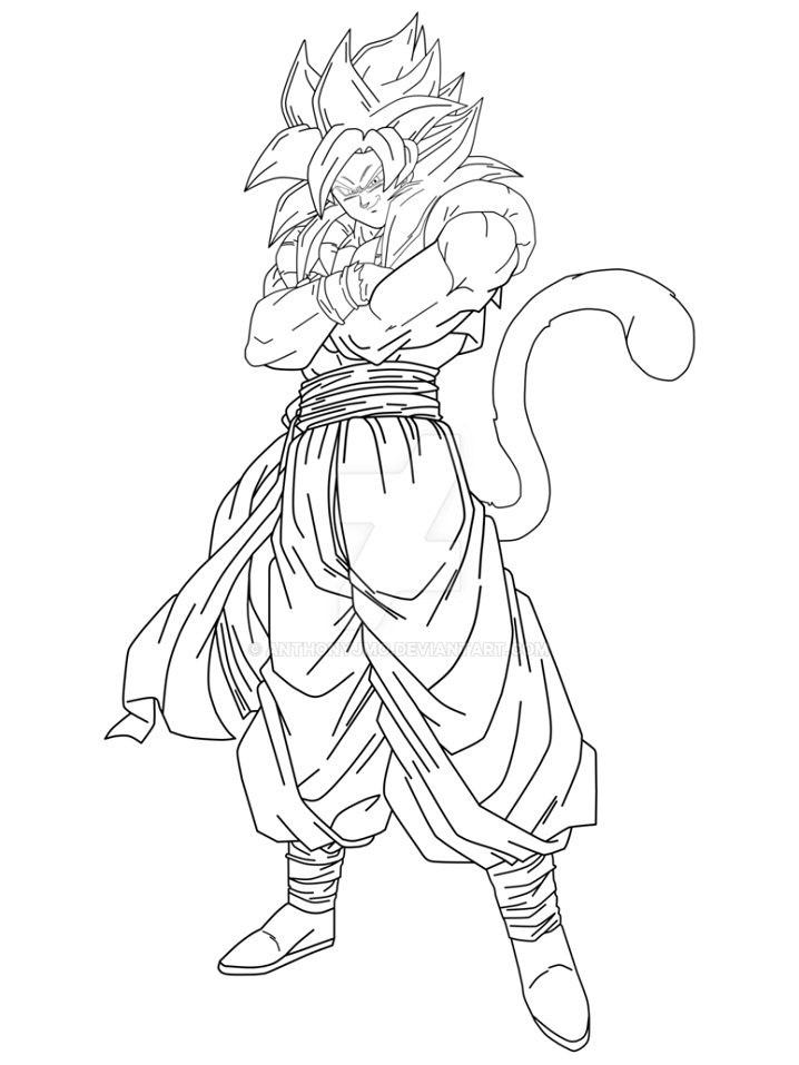 Cool SSJ4 Gogeta Coloring Page - Free Printable Coloring Pages for Kids