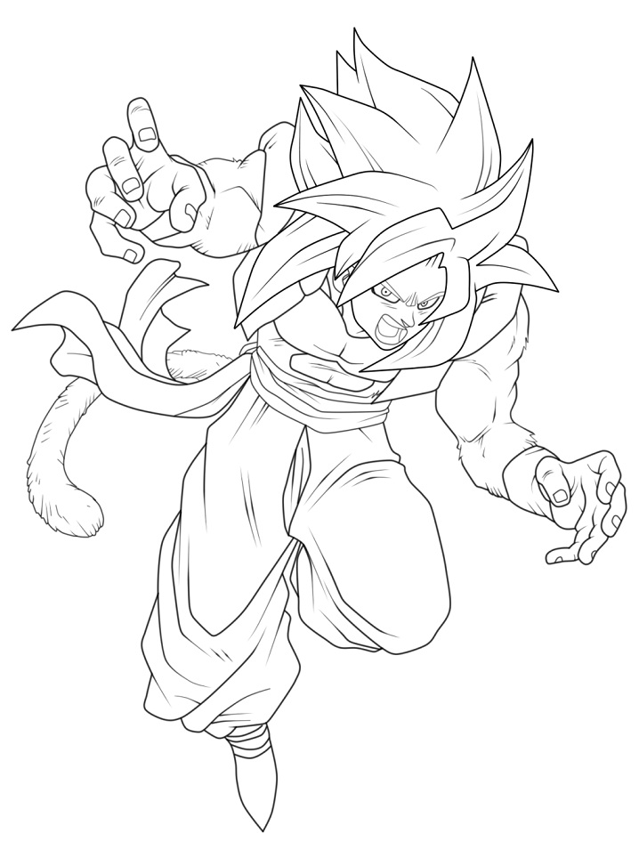 Goku With Kame Hame Ha Coloring Page - Free Printable Coloring Pages ...