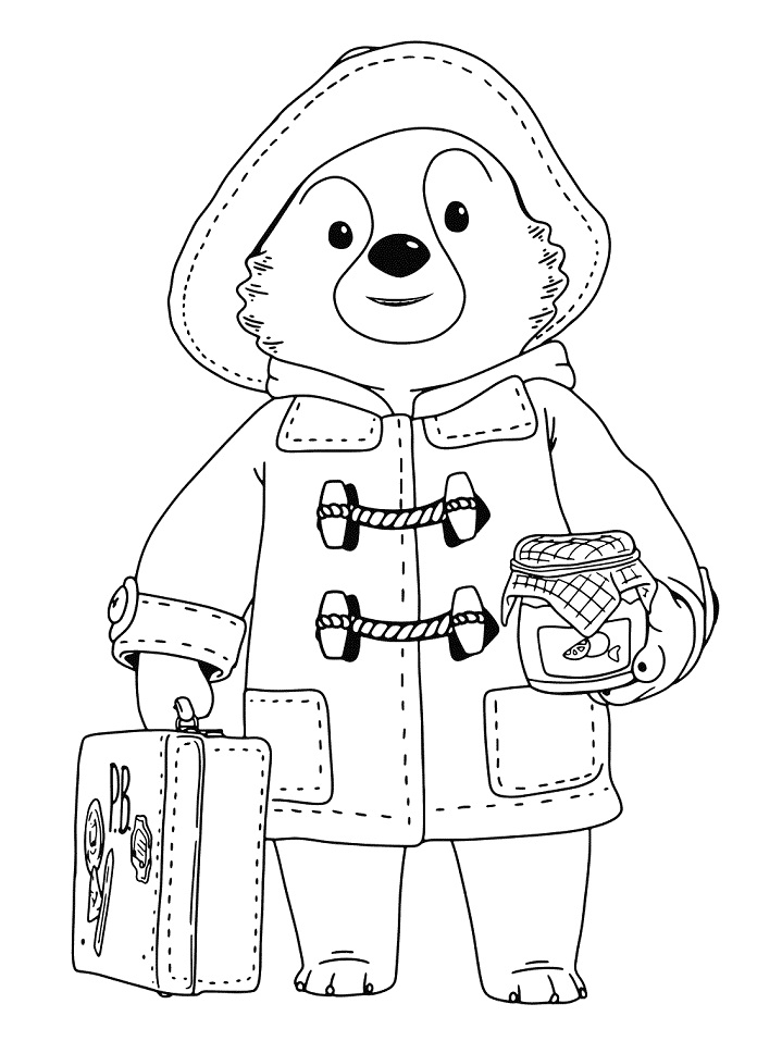 Paddington Bear Goes Picnic Coloring Page Free Printable Coloring