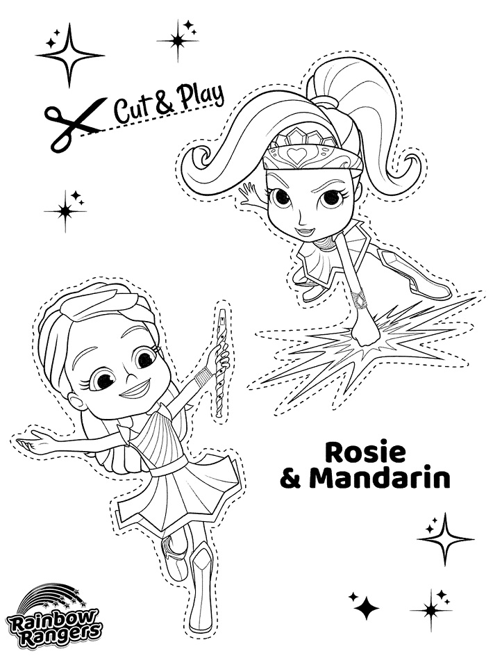 Rainbow Rangers Characters Coloring Page Free Printable Coloring Pages For Kids