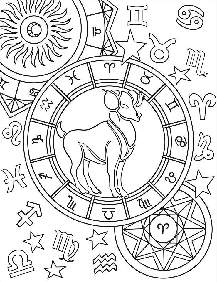 Aries Zodiac Sign Coloring Page Free Printable Coloring Pages for Kids
