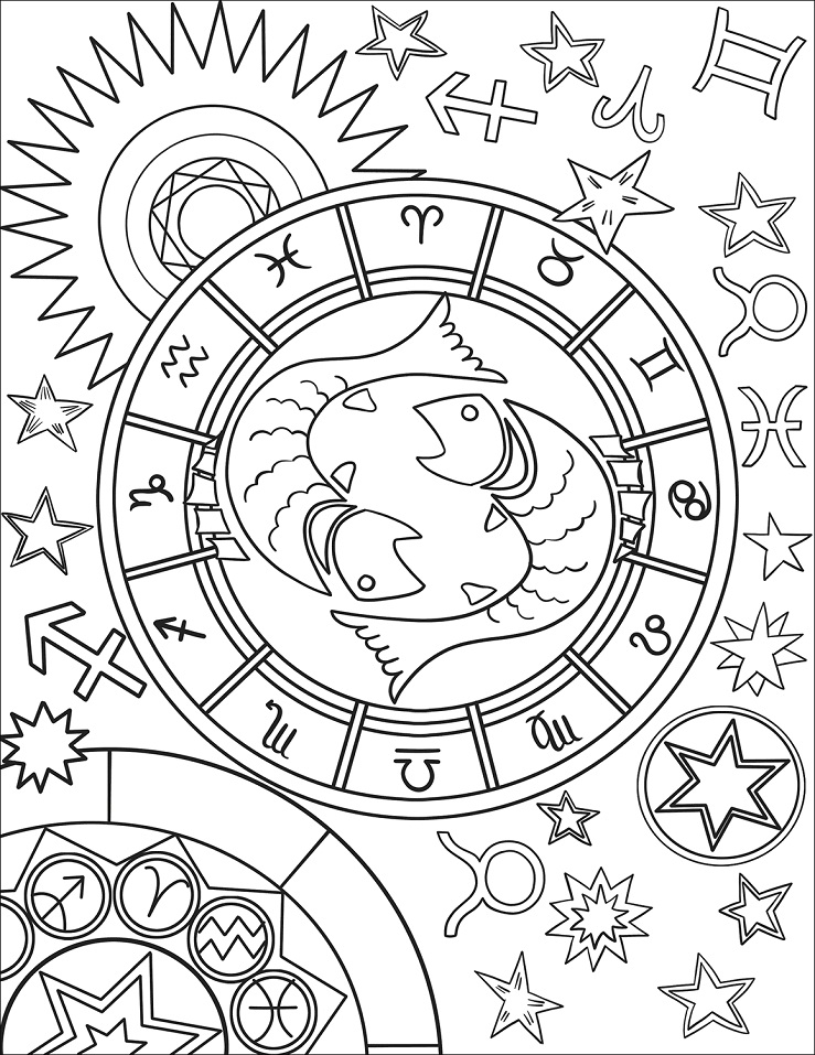 Pisces Zodiac Sign Coloring Page Free Printable Coloring Pages For Kids