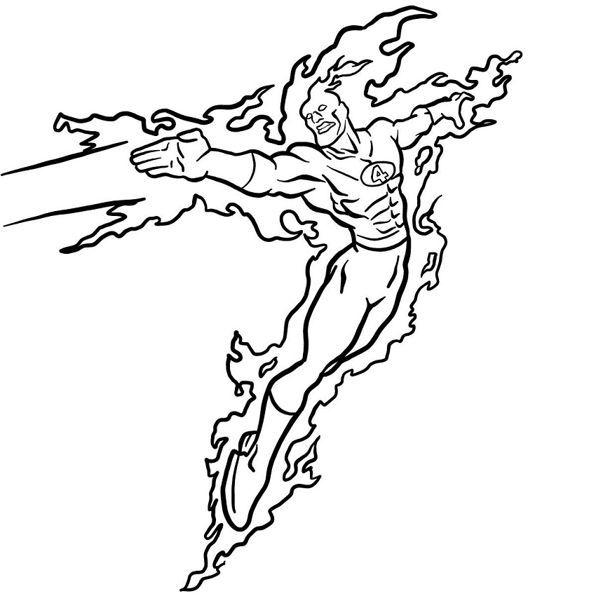 the human torch coloring pages