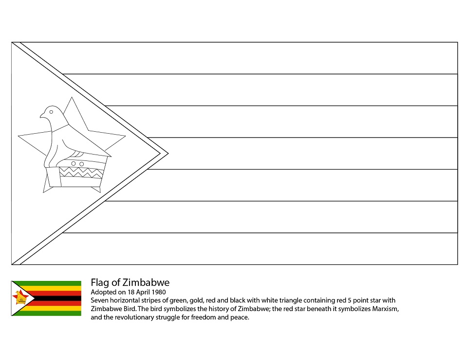 Flag of Zimbabwe Coloring Page - Free Printable Coloring Pages for Kids