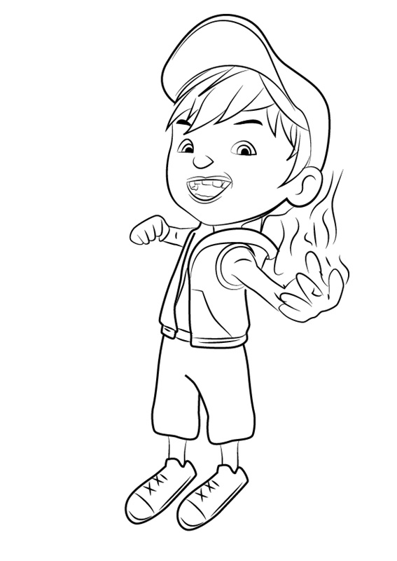 Wind BoBoiBoy Coloring Page - Free Printable Coloring Pages for Kids
