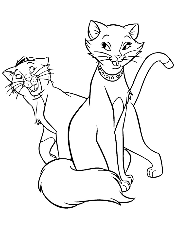 Duchess and Thomas O'Malley Coloring Page - Free Printable Coloring ...