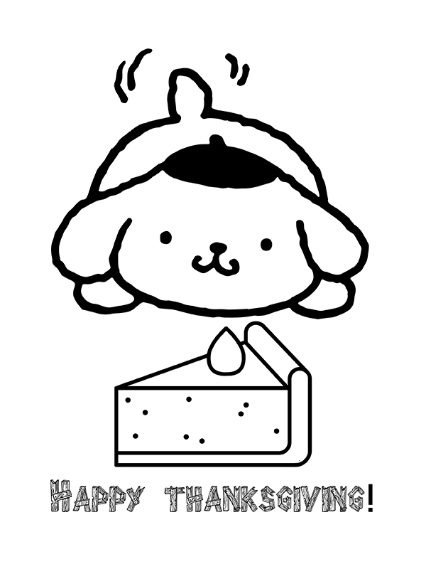 Happy Thanksgiving Pompompurin Coloring Page - Free Printable Coloring