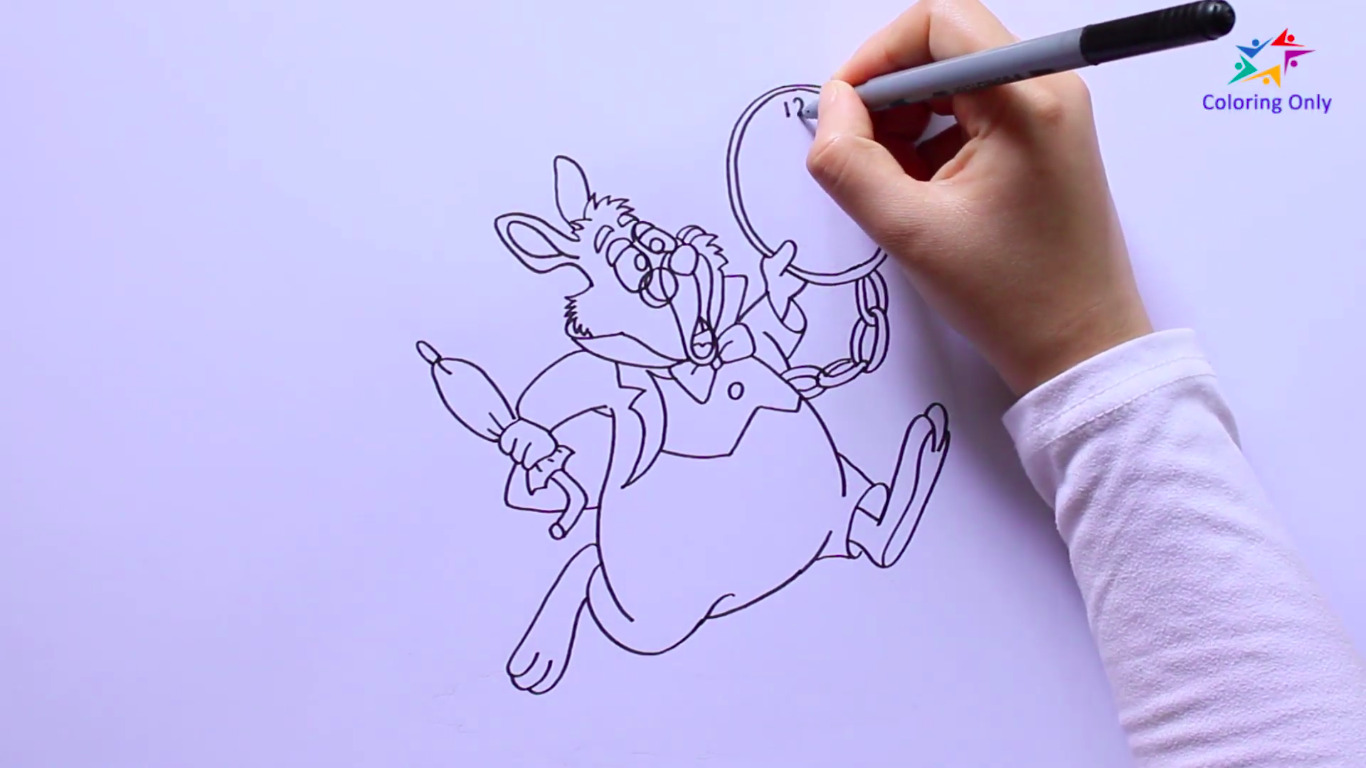 How to Draw the White Rabbit from Alice in Wonderland: A Simple Drawing ...