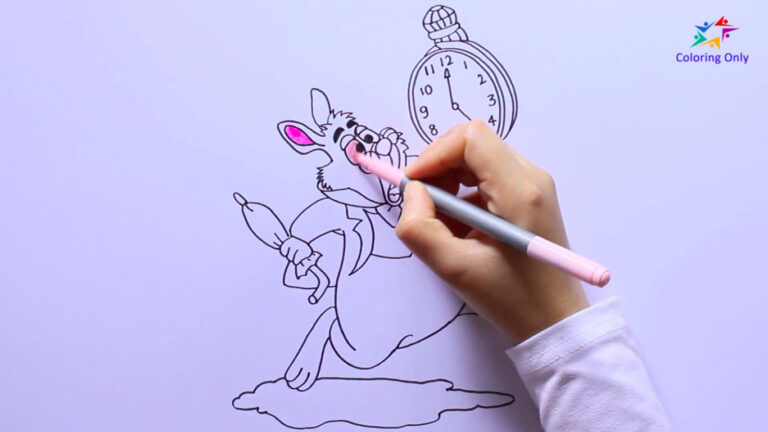 How to Draw the White Rabbit from Alice in Wonderland: A Simple Drawing ...