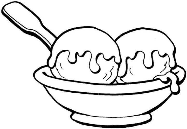 A Bowl Of Ice Cream Coloring Page Free Printable Coloring Pages For Kids