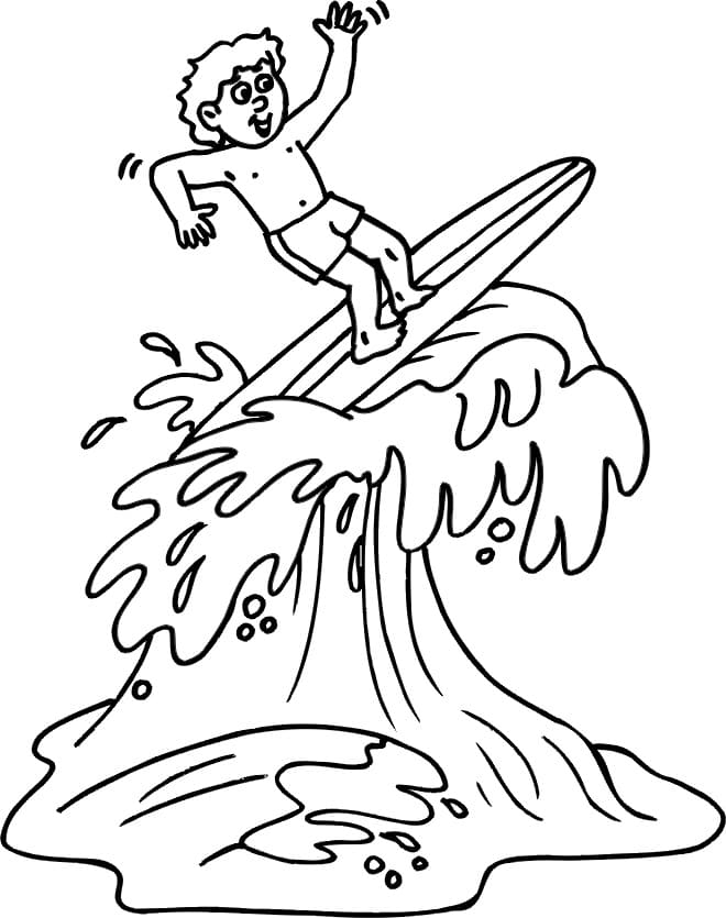 A Boy Surfing