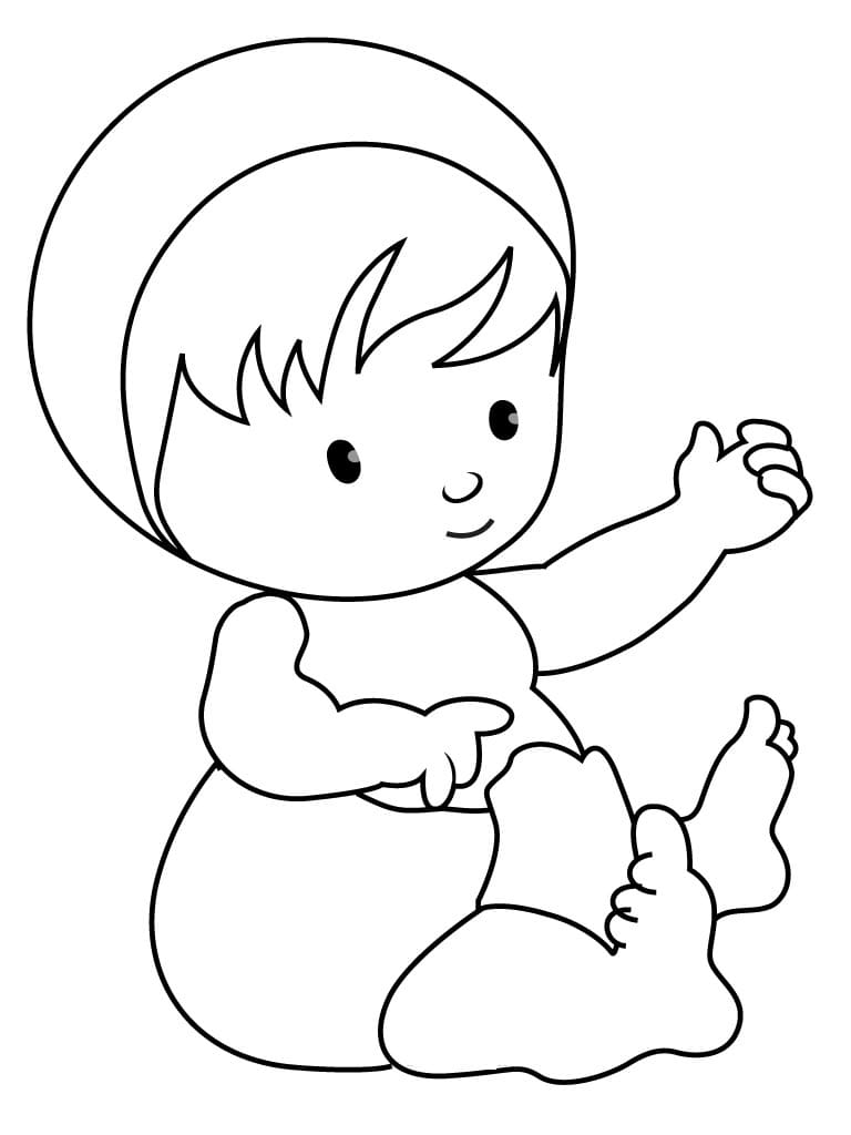 A Cute Baby Coloring Page   Free Printable Coloring Pages for Kids