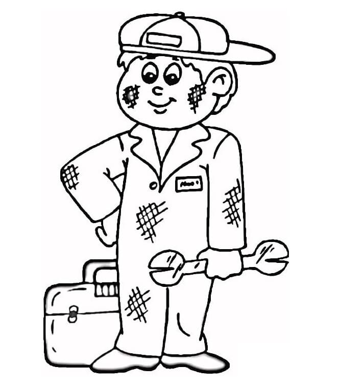 Mechanic Tools Coloring Pages