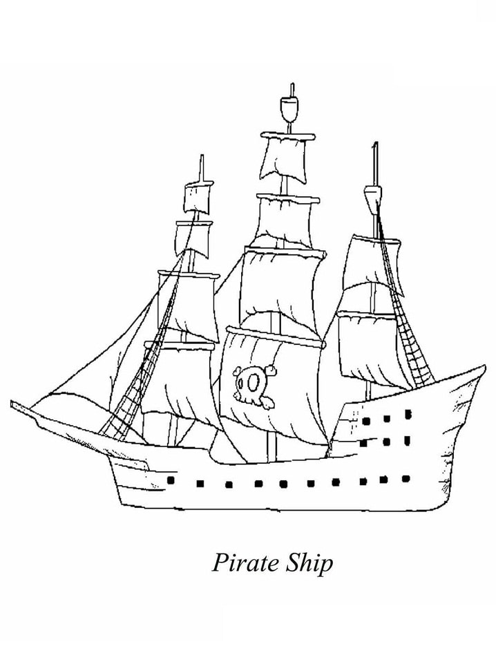 Big Pirate Ship Coloring Pages