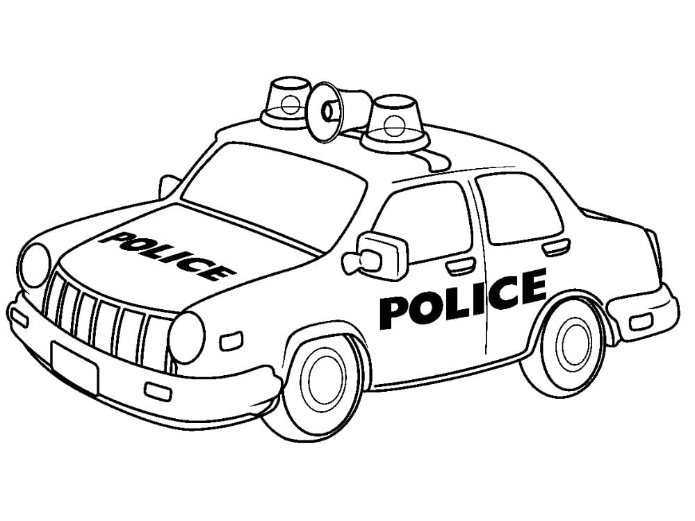 Police Car - Coloring Pages