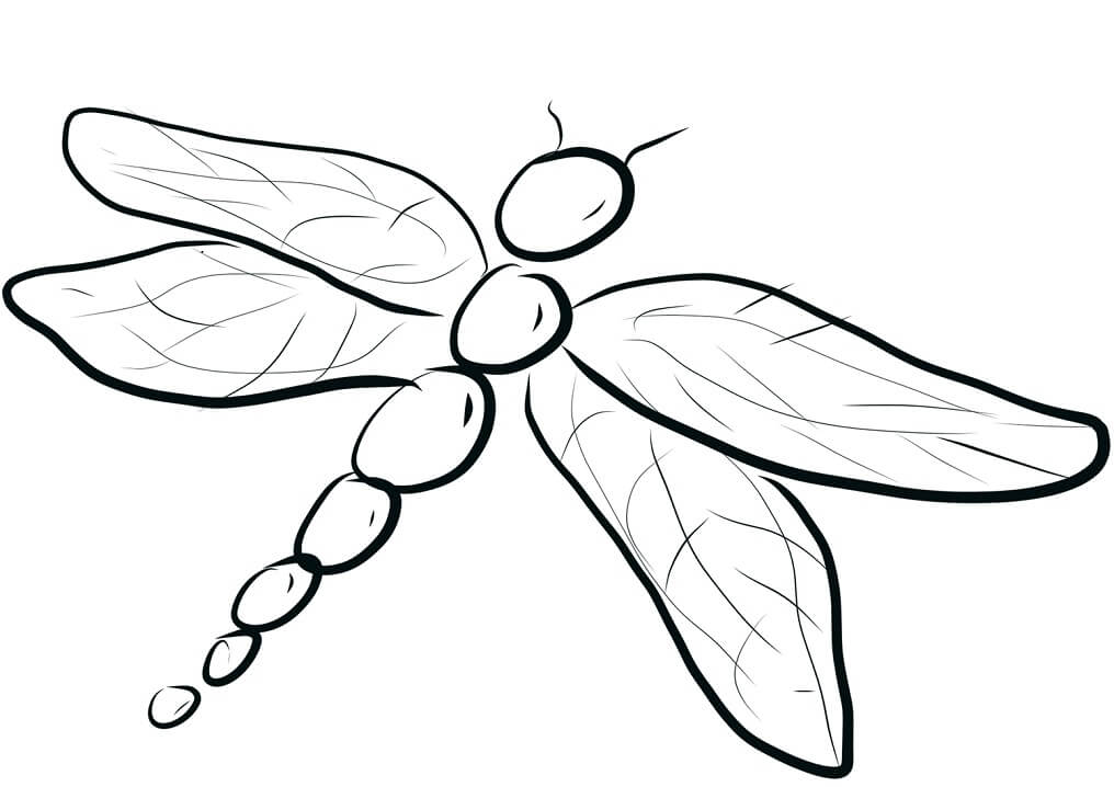 Simple Dragonfly Coloring Pages