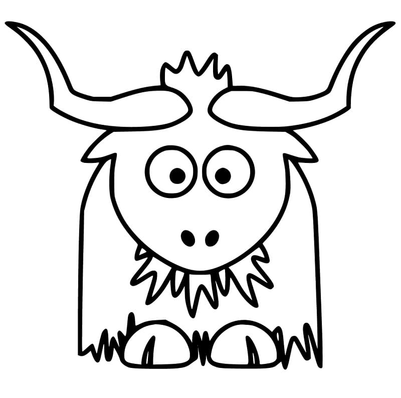 A Normal Yak Coloring Page - Free Printable Coloring Pages for Kids