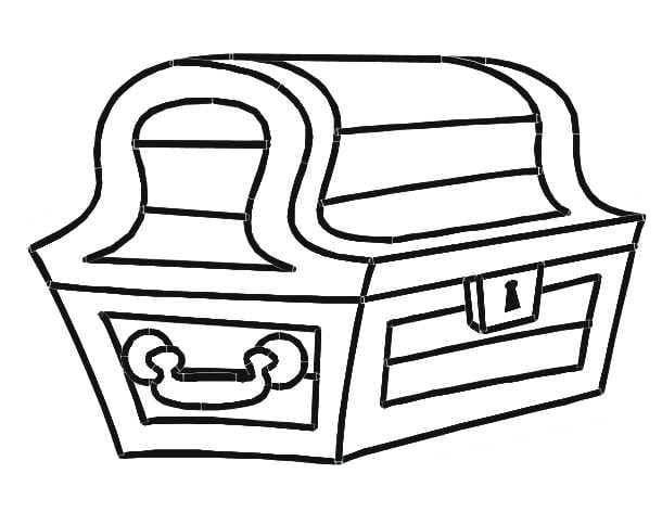 Blank Treasure Chest Coloring Page