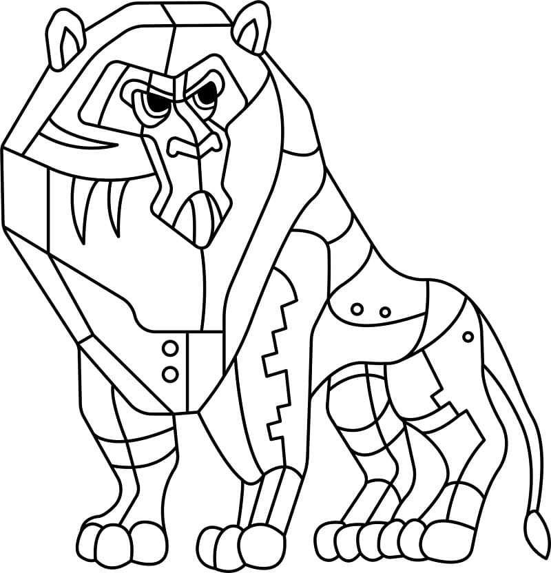 Abstract Lion Coloring Page - Free Printable Coloring Pages for Kids
