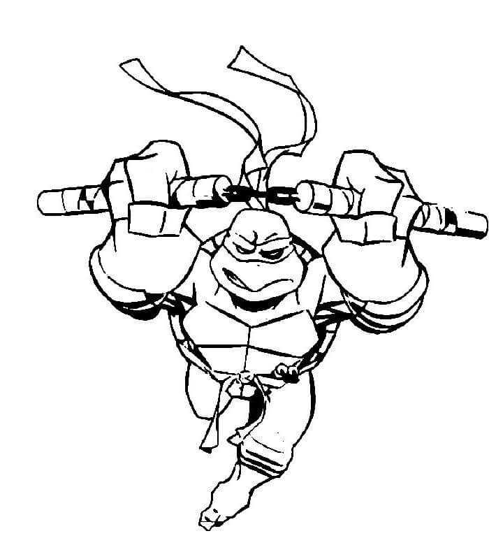 Action Michelangelo Coloring Page - Free Printable Coloring Pages for Kids