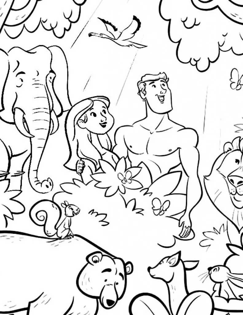 Adam and Eve Coloring Pages - Free Printable Coloring Pages for Kids