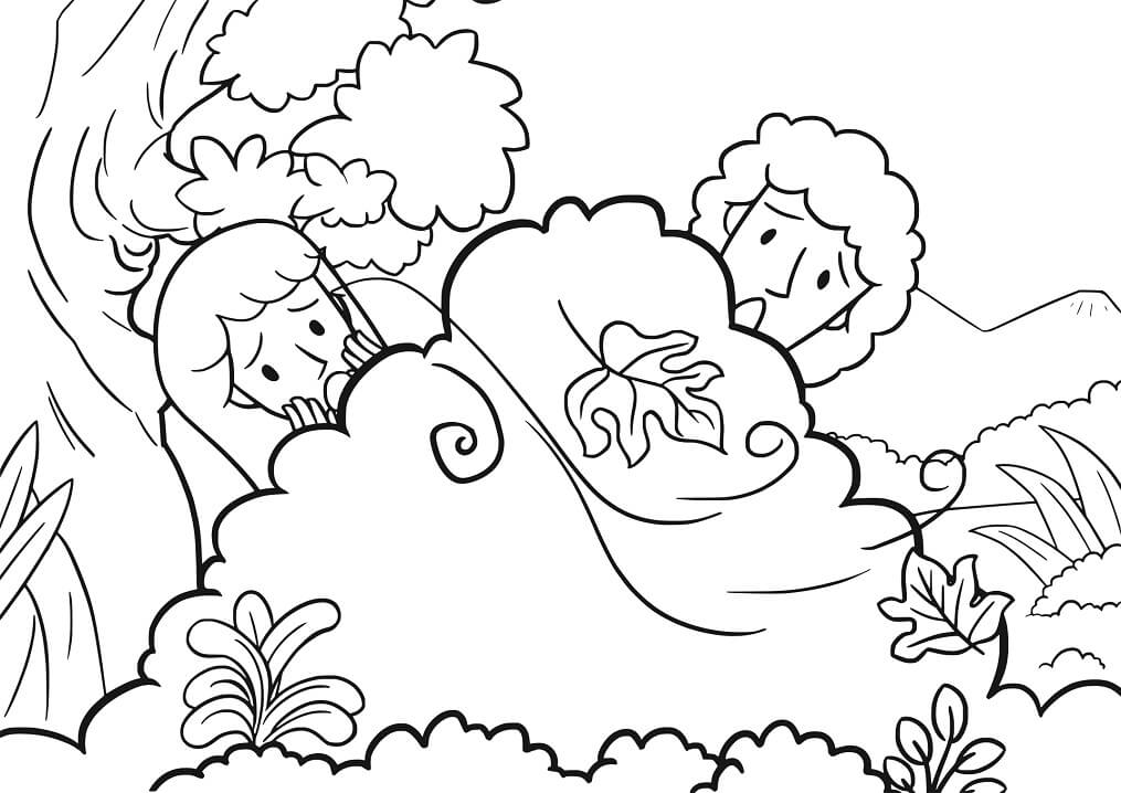 Adam and Eve the First Sin Coloring Page - Free Printable Coloring ...