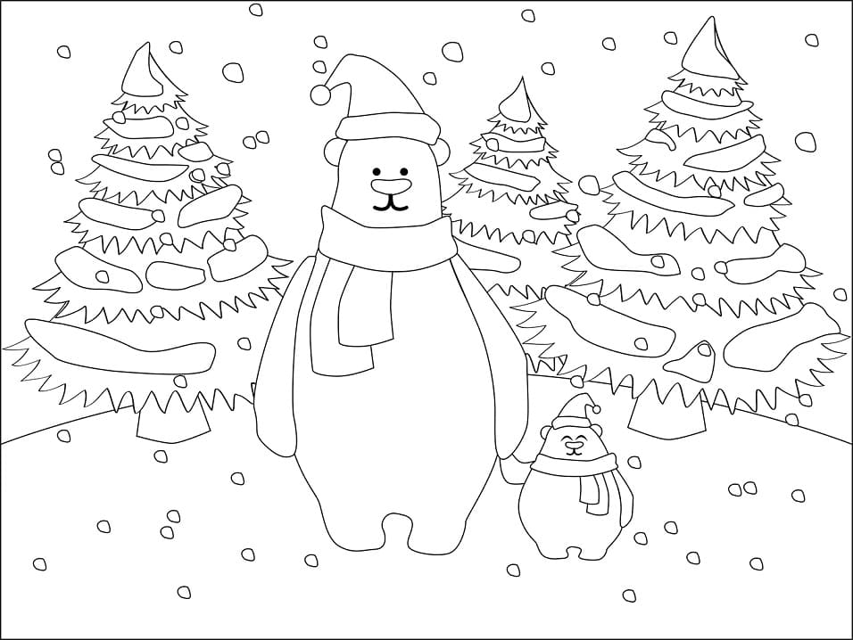Adorable Christmas Polar Bears