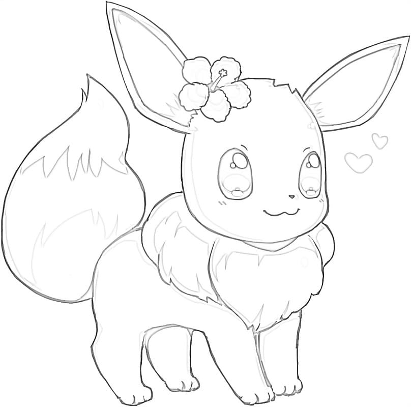 Adorable Eevee Coloring Page Free Printable Coloring Pages For Kids