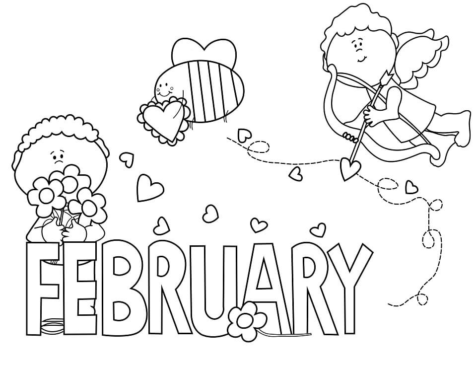 Adorable February Coloring Page Free Printable Coloring Pages for Kids