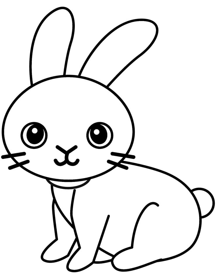 Adorable Little Rabbit Coloring Page - Free Printable Coloring Pages