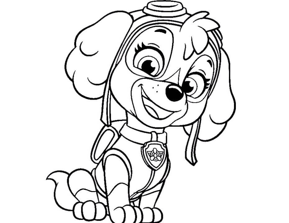 Adorable Paw Patrol Skye Coloring Page - Free Printable Coloring Pages