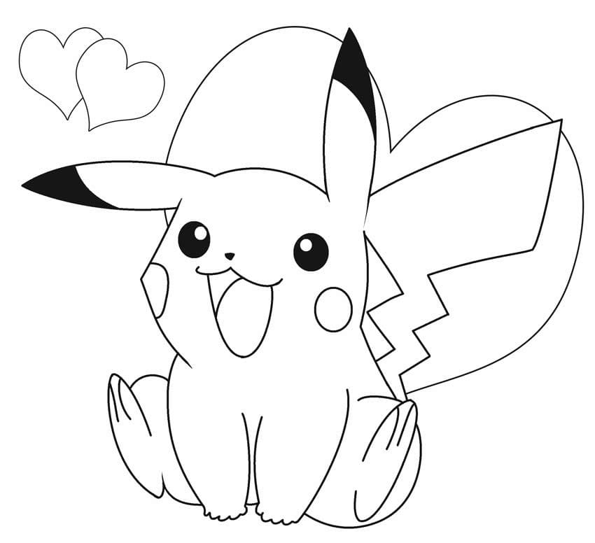 Adorable Pikachu Coloring Page - Free Printable Coloring Pages for ...