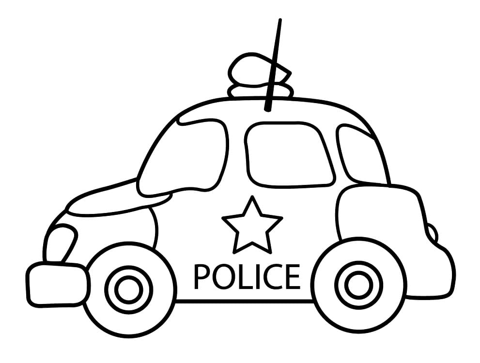 Adorable Police Car Coloring Page - Free Printable Coloring Pages For Kids
