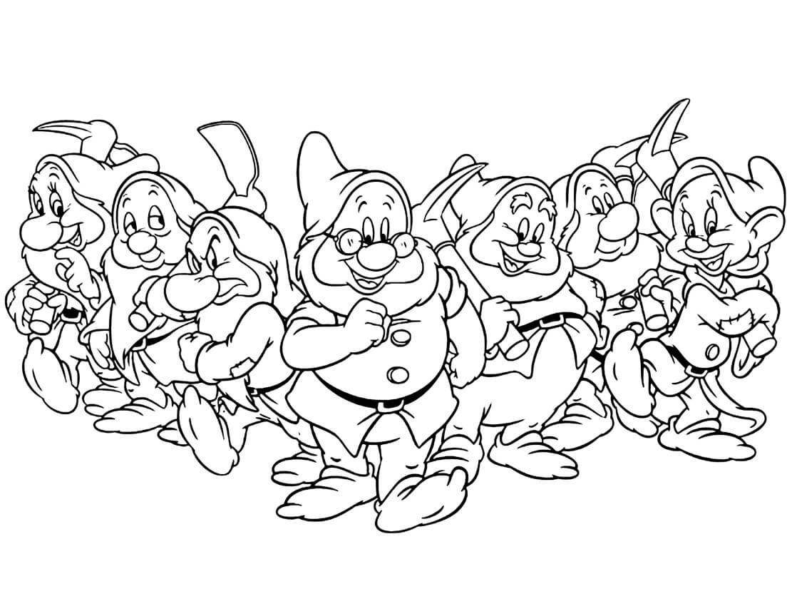 dopey seven dwarfs coloring page