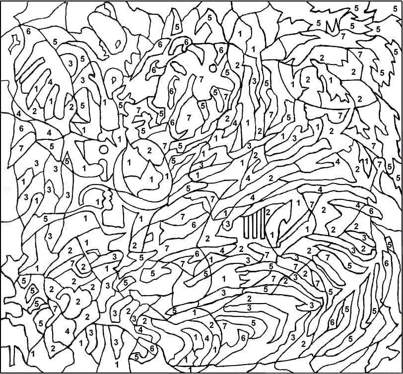 Lady Color By Number For Adult Coloring Page Free Printable Coloring Pages For Kids