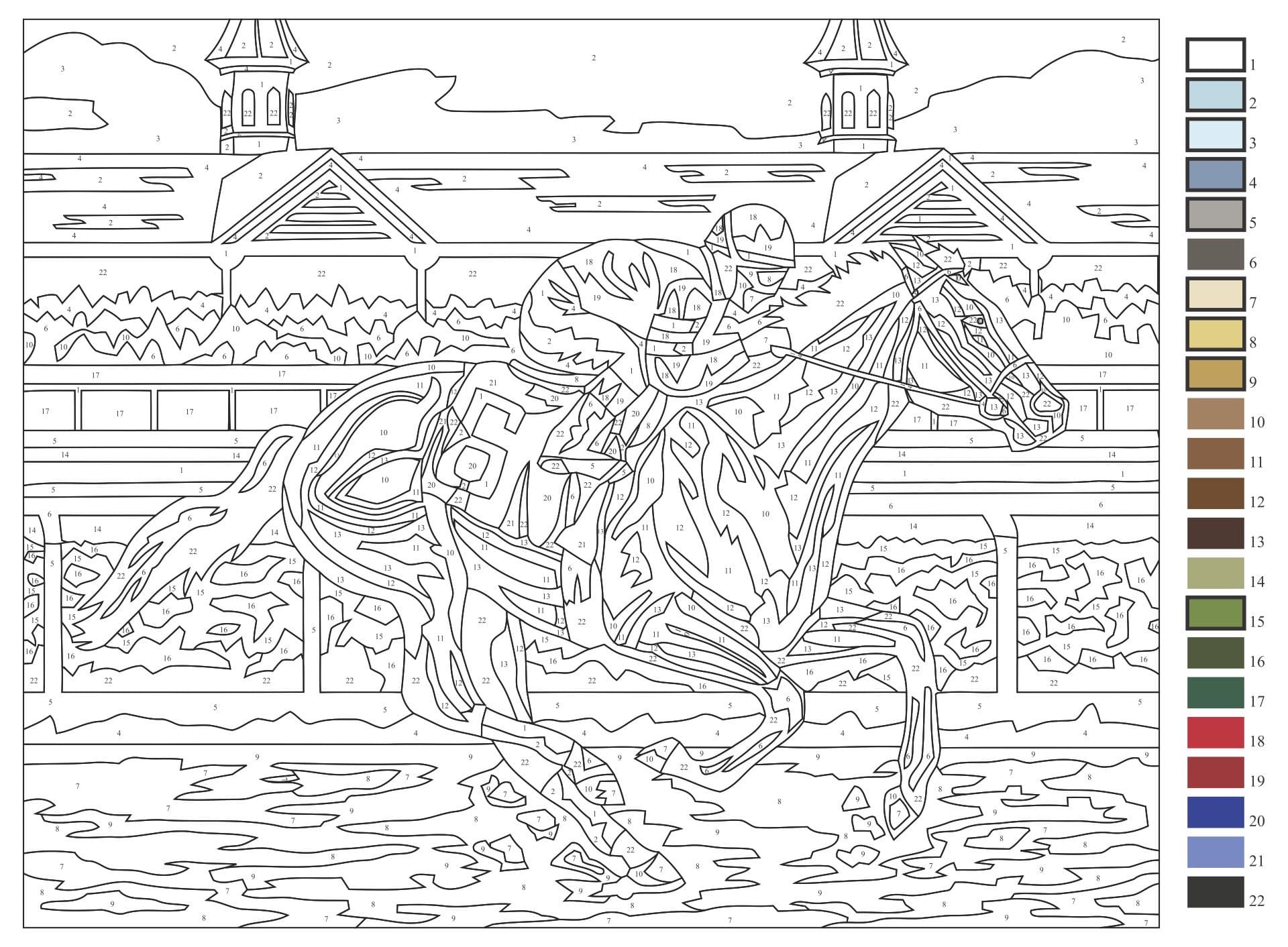 Advanced Color by Numbers Coloring Page   Free Printable Coloring ...