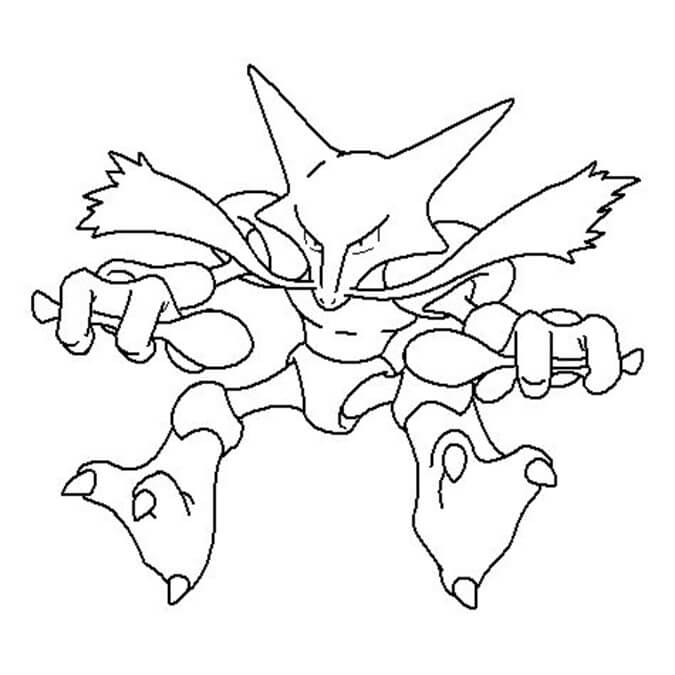 alakazam coloring page online pokemon