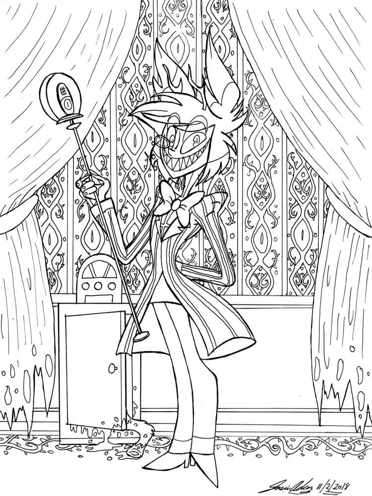Alastor and Charlie Magne Coloring Page - Free Printable Coloring Pages