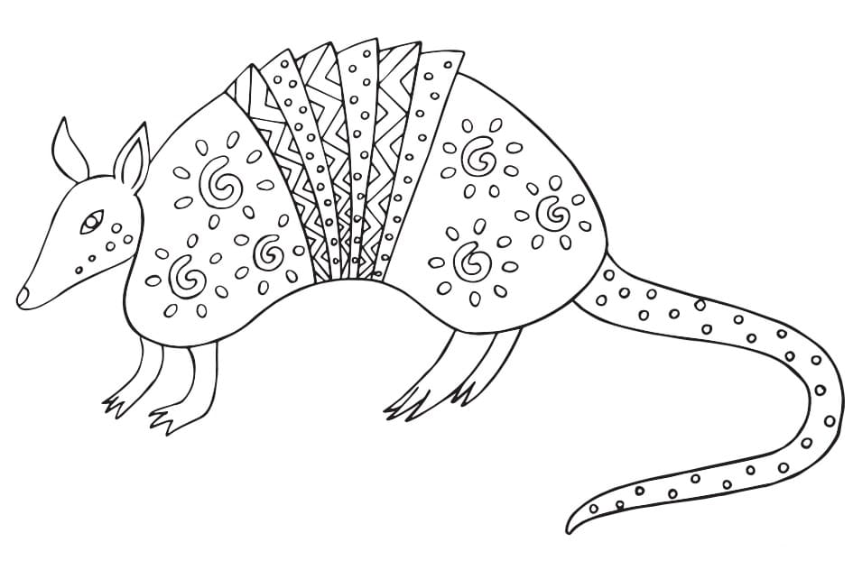 Alebrijes Armadillo Coloring Page - Free Printable Coloring Pages for Kids