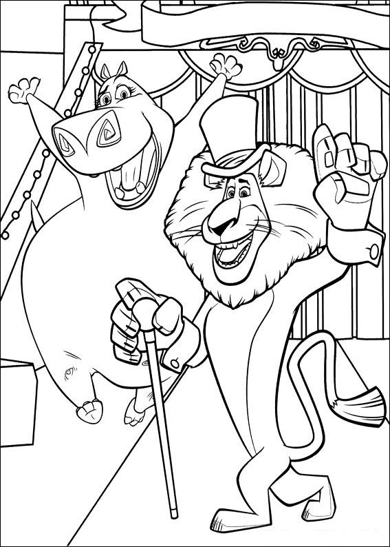 Alex and Gloria Coloring Page - Free Printable Coloring Pages for Kids