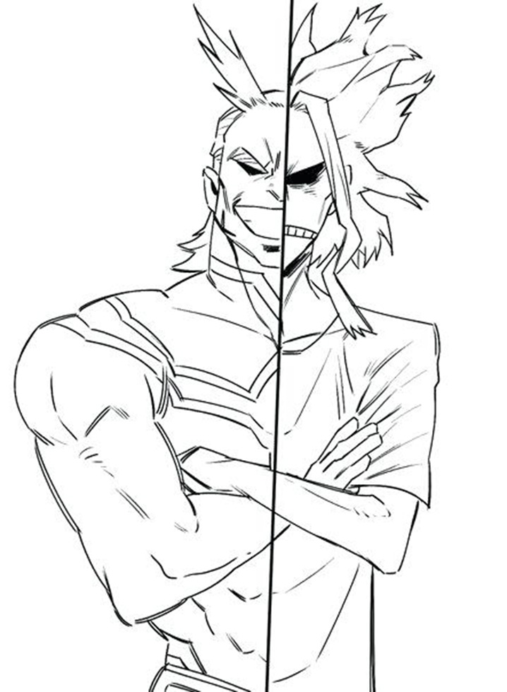 All Might In My Hero Academia Coloring Page Free Printable Coloring 