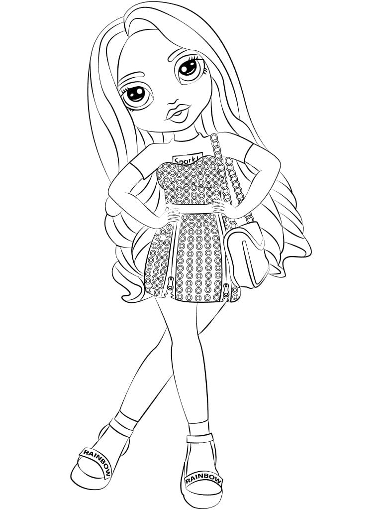 Poppy Rainbow High Coloring Page - Free Printable Coloring Pages for Kids