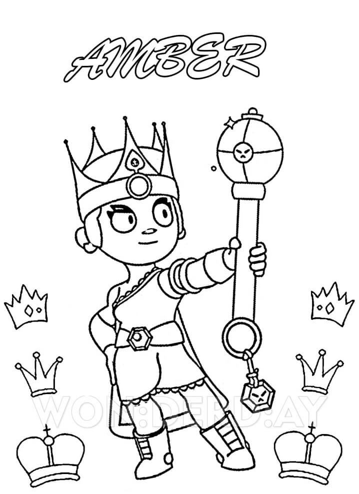 Amber Brawl Stars Coloring Pages - Free Printable Coloring Pages for Kids