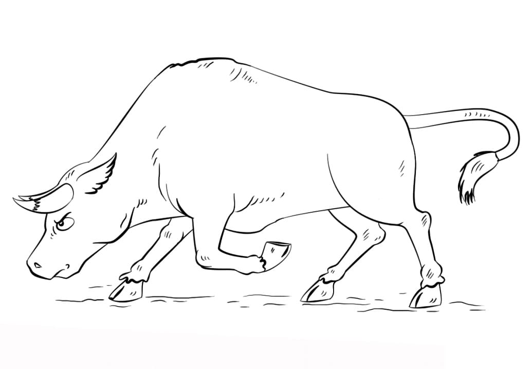 Bull 2 Coloring Page - Free Printable Coloring Pages for Kids