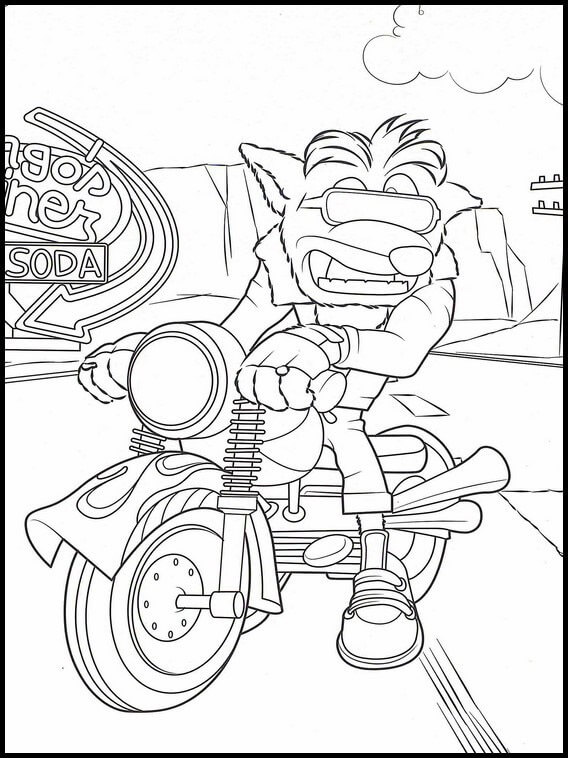 Amazing Crash Bandicoot Coloring Page - Free Printable Coloring Pages
